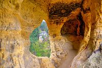 A view of the Klusfelsen in the Harz Mountains in Germany