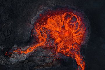 Dronefoto van Fagradalsfjall vulkaan van Martijn Smeets