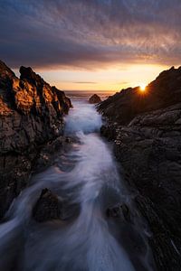 Zeelandschap zonsondergang bij Croyde sur Rick Kloekke