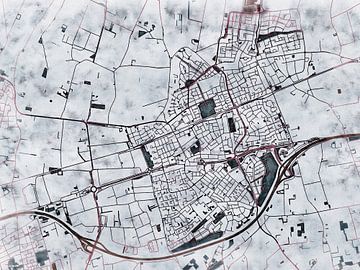 Kaart van Etten-Leur in de stijl 'White Winter' van Maporia