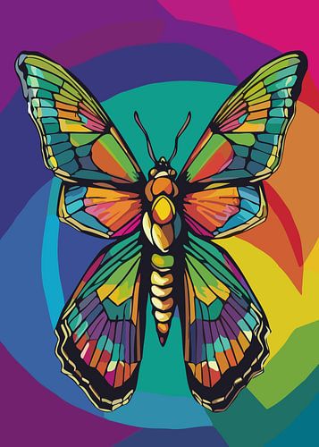Nachtvlinder Pop Art Stijl