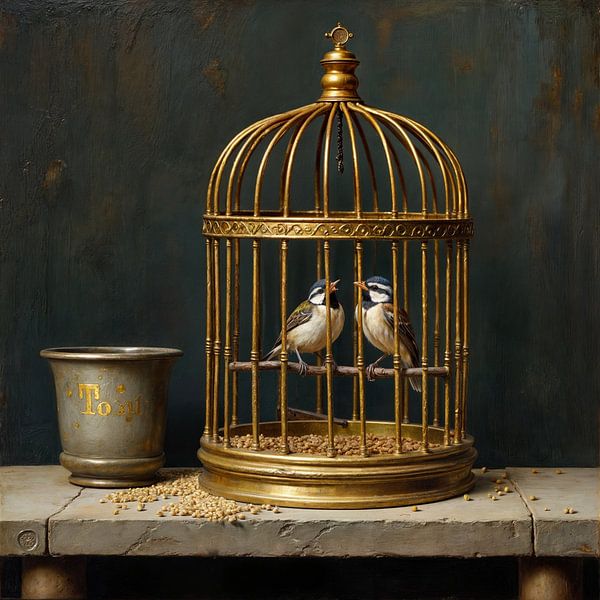 Vogels in een Kooi van The Nudes Gallery