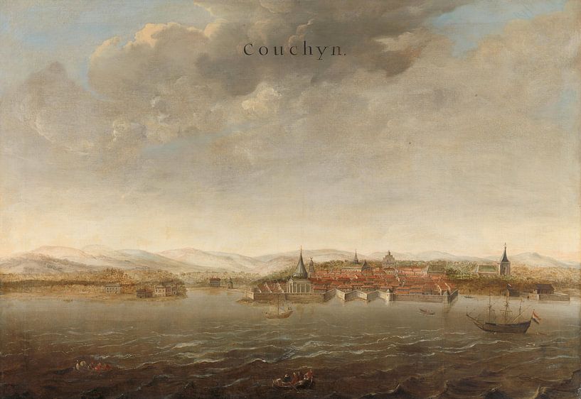 View of Cochin on the Malabar Coast of India, Johannes Vinckboons by Masterful Masters