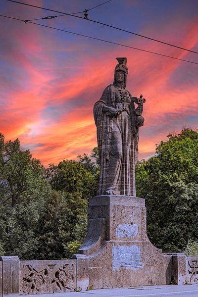 Bavière : statue de Pallas Athéna sur le pont Maximilien par Photoart-Naegele