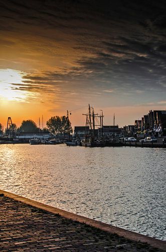 Volendam Harbour at Sundown