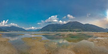 Die Sandbänke an der Mündung der Maggia in den Lago Maggiore, Ascona, Tessin Ticino, Schweiz