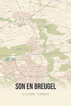 Vieille carte de Son en Breugel (Brabant du Nord) sur Rezona