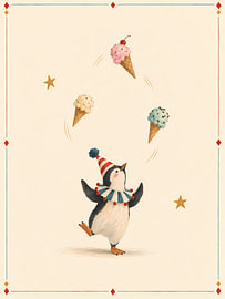 Pinguin jongliert mit Eiswaffeln von Mosaic Dialogue
