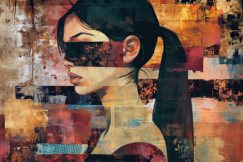 Scherenschnitt | Moderne Porträtkunst von Wunderbare Kunst