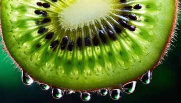 Gedetailleerde close-up van een verse kiwi van Mustafa Kurnaz
