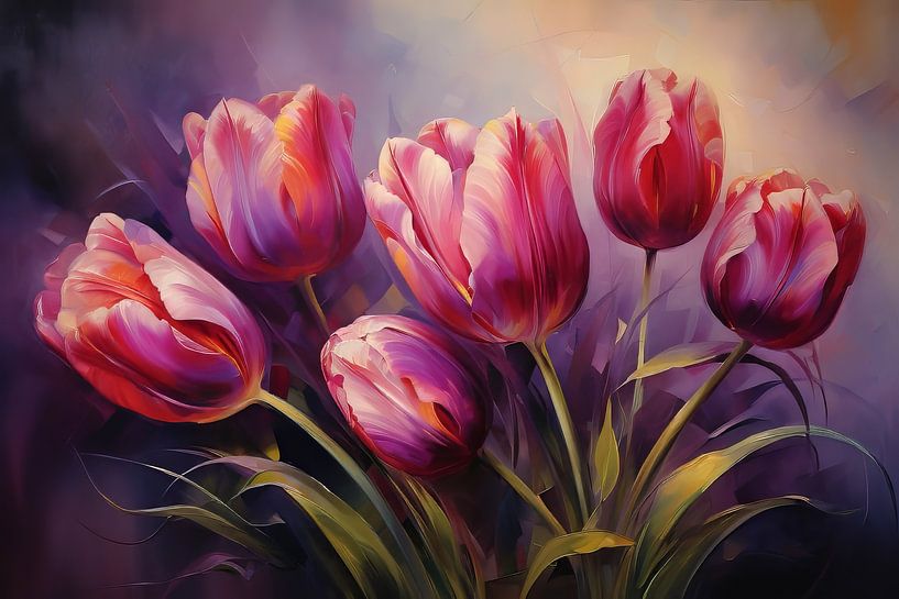 Painting of tulips by Thea