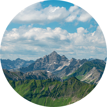 Uitzicht op de Hochvogel en de Allgäuer Hoge Alpen van Leo Schindzielorz
