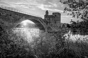 Avignon Sunset in schwarz-weiß