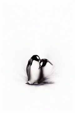 Zärtlichkeiten zwischen Pinguinen von Karina Brouwer
