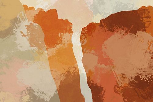 Warme abstracties in pasteltinten. Moderne abstracte kunst VII