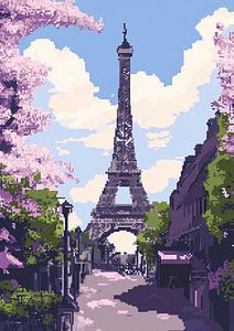 Paris Tour Eiffel - Pixel Art