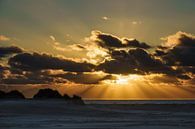 Sonnenuntergang mit Dnen auf der Insel Amrum van Rico Ködder thumbnail