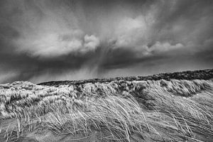 Des nuages de tempête sur les dunes de Zélande ! sur Peter Haastrecht, van