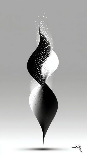 Monochrome Flow - Abstract Black and White Art in Motion by Gelissen Artworks