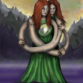 The embrace digital painting by Bianca Wisseloo