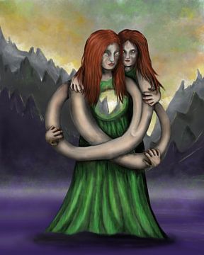The embrace digital painting by Bianca Wisseloo