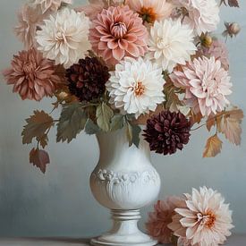Stilleven met dahlia's van Bianca ter Riet