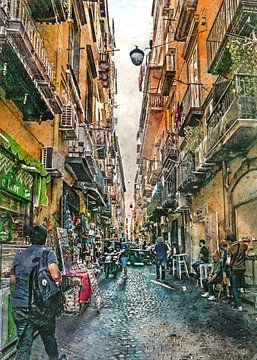 Neapol Napoli Italië stadskunst #Napoli van JBJart Justyna Jaszke