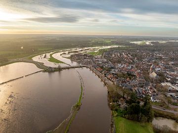 Vecht river met hoog water bij Dalfsen van Sjoerd van der Wal Fotografie