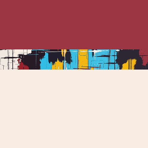 Abstracte kleurvlakken / Krachtvelden 06 / Rood