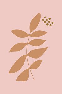 Leaves in pastel colors. Modern boho botanical no. 2 by Dina Dankers