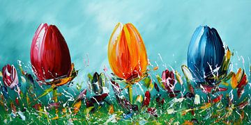 Colorful Tulips van Gena Theheartofart