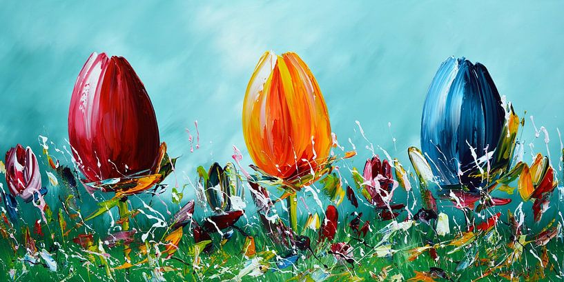 Colorful Tulips by Gena Theheartofart