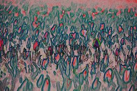 Abstraktes Tulpenfeld 2 von Ina Muntinga
