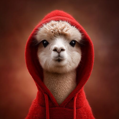 Alpaca met hoodie