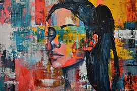 Kontrast | Moderne Porträtkunst von Wunderbare Kunst