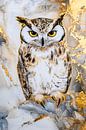 Realistic owl with gold details by Imperial Art House thumbnail