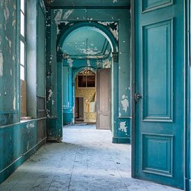 Turquoise abandoned hallway by Vivian Teuns