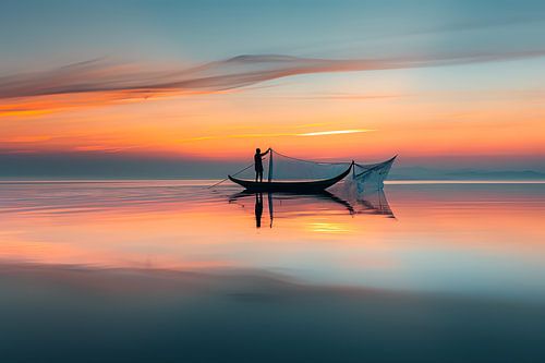 Visser in de Vroege Morgen