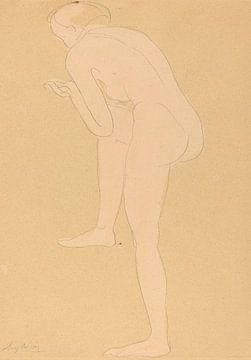 Figure se penchant en avant, le genou droit levé, Auguste Rodin