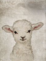 Sweet Lamb | A portrait of a lamb in the pastel colour beige