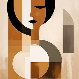Bauhaus-inspired woman: Earthy Shades by Lisa Maria Digital Art