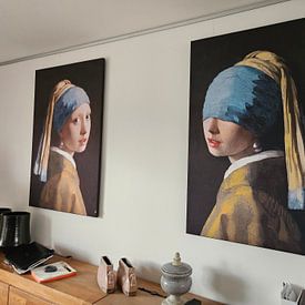 Kundenfoto: Das Mädchen mit dem Perlenohrgehänge - Vermeer Gemälde, als artframe