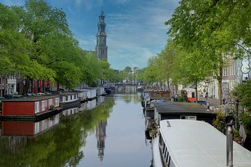 Zicht op de Westertoren Amsterdam van Peter Bartelings