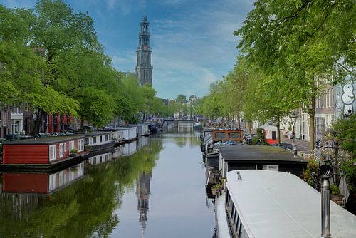 Zicht op de Westertoren Amsterdam