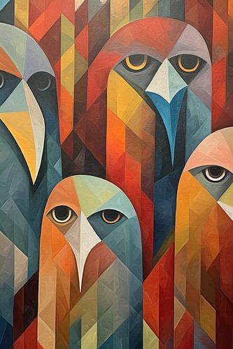 Bunte Papageien malen