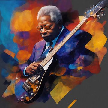 BB King As A Abstract with Lucille.