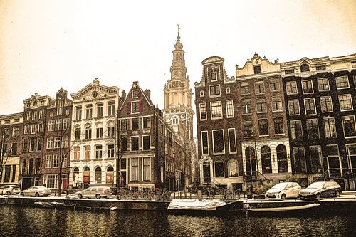 Binnenstad van Amsterdam in de Winter