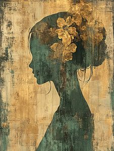Zurückhaltende Frau mit Blumen