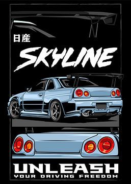 Nissan Skyline GTR R34 JDM Auto van Adam Khabibi