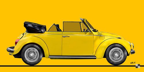 VW Beetle 1303 Convertible in yellow